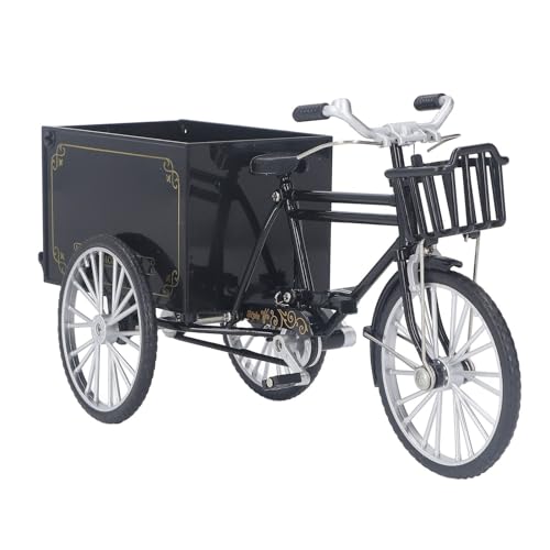 Vintage-Dreiradmodell, Legierungsornament. Realistisches Dreirad-Fahrradmodell für zu Hause (Black) von Generic