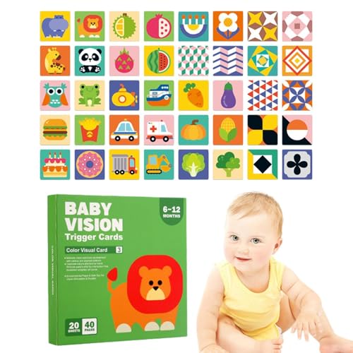 Visuelle Kontrastkarten für Neugeborene – Baby-Memory-Karten für frühes Lernen | Flash-Karten für die Entwicklung des Gehirns, Aktivitätskarten für Babys, Karten von Generic