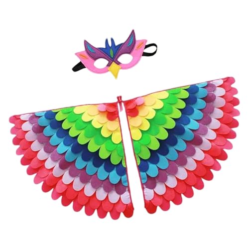 Vogelflügel – Pfau Kostüm – Kostüm Pfau – Kostümflügel Fantasie Farbverlauf | Pfauenflügel, leicht und winddicht, hautfreundlich, Kostümzubehör für von Generic