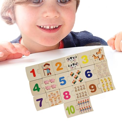 Vorschulpuzzle, Vorschulpuzzles für | Lernspielzeug Rechtschreibung, Holzpuzzle mit Zahlen, Wortpassungsspiele, Lernspielzeug für und Mädchen im Alter von von Generic