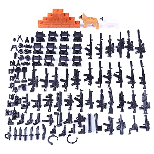 WW2 Militär Waffen Set, Militärisches Waffenzubehör, Militärisches Spielzeugset für Kinder, Kompatibel mit Mainstream Bauklötzen- Moderne Spezialeinheiten von Generic