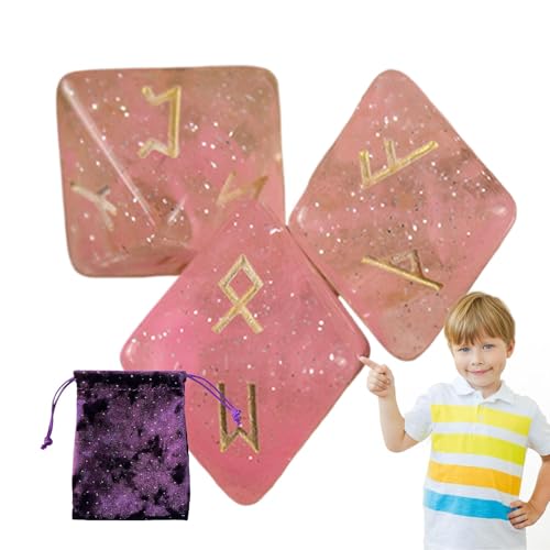 Wahrsagungswürfel Astrologiewürfel - Astrologie-Würfel zum Lernen 'Astrologie 8-seitiger Würfel für Erwachsene - Polyedrische Runen-Harzwürfel mit Kordelzug-Tasche, Spielwürfel für Fes von Generic