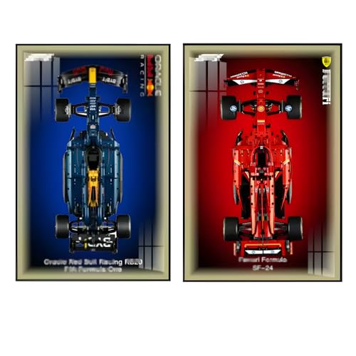 Wandhalterung für Lego 42207/42206 Rennspiel-Bausteine, Bilderrahmen für Autoliebhaber, 50 x 80 cm, nur Wandhalterung (42206+42207) von Generic