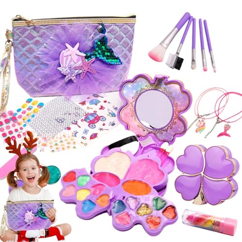 Waschbares Make-up Für Kinder - Kreatives Make-up-Set, Schönheitsspielzeug Für Kinder | Waschbares Spiel-Make-up Mit Einer Stilvollen Tasche, Fake Make-Up-Spielzeug, Kosmetik-Spielzeug-Set, Truc Set Waschbares Make-up Für Kinder - Kreatives Make-up-Set, Schönheitsspielzeug Für Kinder | Waschbares Spiel-Make-up Mit Einer Stilvollen Tasche, Fake Make-Up-Spielzeug, Kosmetik-Spielzeug-Set, Truc Set von Generic