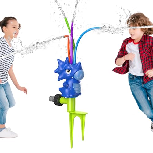 Wassersprinkler für Kinder, Sprinkler zum Spielen im Freien | Dinosaurier-Wassersprühsprinkler mit Rotation,Sommerspielzeug für draußen, Gartenspiele, Sprinklerspielzeug für Teich, Hinterhof von Generic