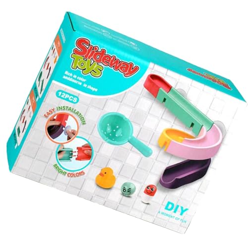 Water Slide Building Track - lustiges Badspielzeug, Saugnapfbecher Wasserrutsche | Interactive Kinder Bath Playset, DIYs Duschstrecke, ansprechendes Wasserflusssystem, von Generic