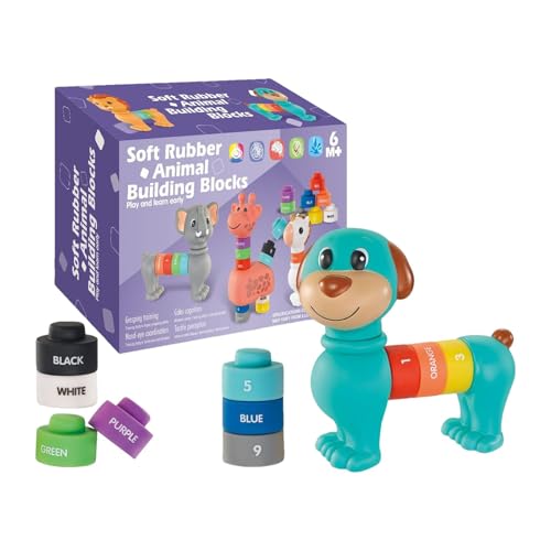 Weiche Blöcke Spielzeug Set für Kinder - Farbzahlen entsprechen weichen Blöcken Spielzeug für Kinder, Tiere Matching Spiel für Vorschulkinder | Gio von Generic