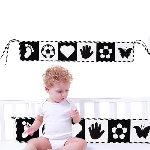 Weiche Bücher für Babybücher für - Crinkle sensorische Bücher - Stoffbücher, Kautablettenspielzeug, Feinmotorikspielzeug mit hohem Kontrast, Lernspielzeug für Rag von Generic