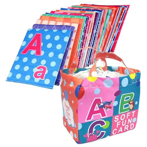 Weiches Alphabet Kartenspiele für Kinder - Flash-Karten mit buntem Stoff für Kinder | Weiches Lernspielzeug für Und Kleinkinder, ideal für Alphabet von Generic