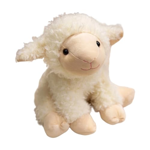 Weiches Stofftier Spielzeug süße Lamm Puppe für Kinder für Kinder Schlafzimmer Kinderzimmer BgP559 (White, 23cm) von Generic