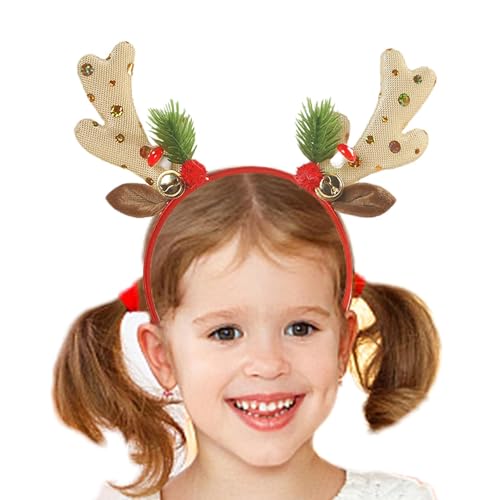 Weihnachten Geweih Haarband, Glitzer Geweih Stirnbänder,Antlers Haarband mit Glocken für Weihnachten | Damen Stirnband mit saisonalen Dekoration für Himmel Weihnachten Geweih Haarband, Glitzer Geweih Stirnbänder,Antlers Haarband mit Glocken für Weihnachten | Damen Stirnband mit saisonalen Dekoration für Himmel von Generic