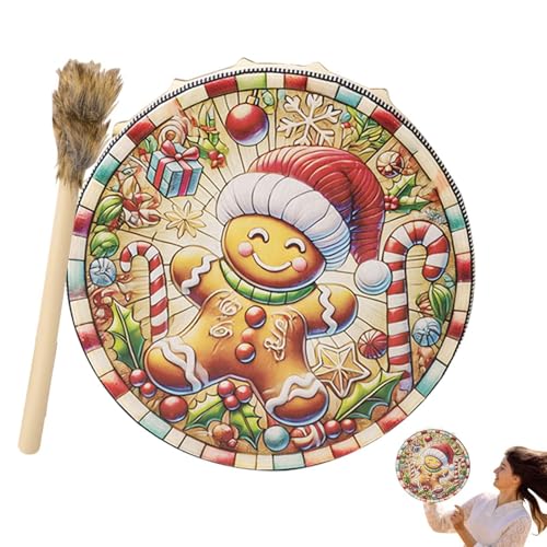 Weihnachten Schamanische Drums, Spirit Musik Schamanische Drum,Spirituelle Musik Weihnachten Schamanische Drum - Hohl Drum Zurück Spirituelle Musiktrum für Outdoor-Aktivitäten, Zuhause, Arbeitsbereich von Generic
