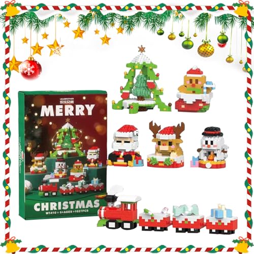 Weihnachtliche Bausteine mit Santa Claus Design, 6-teilige Mini-Weihnachtsornament-Bausteine für Kinder, Party-Mitbringsel, Geschenk für Kinder und Jugendliche von Generic
