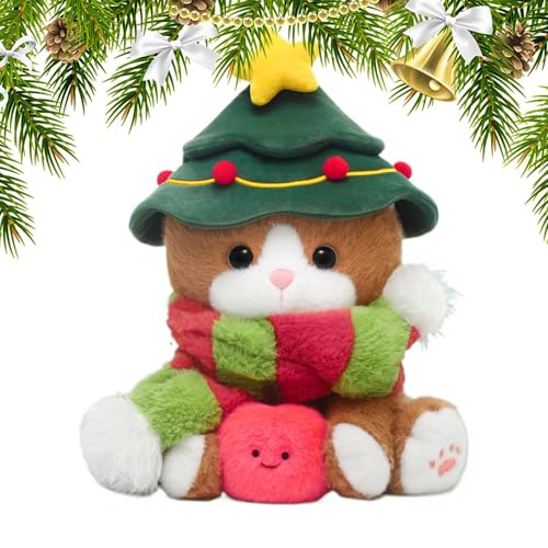 Weihnachtliche Plüschkatze, schlafende Plüschpuppe, Weihnachtsdekoration für Zuhause, Katzendekoration für Schlafzimmer, Wohnzimmer, und Mädchen, kreative Idee für Weihnachten von Generic
