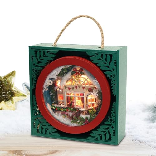 Weihnachts-Bastelpaket Weihnachtshaus Paket Weihnachtspuppenhaus Holz Puppenhaus Miniaturpuppenhaus Weihnachtshaus Puppenhaus Paket Weihnachtshaus Bastelset I | Miniatur Puppenhaus , Kreatives von Generic