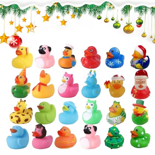 Weihnachts Gummienten | Weihnachten 24-Tage Rubber Duck Badeente Countdown - Badspielzeug Für Kinder Reisegeschenk Haus Dekoration Festtagsaktivität Weihnachts Gummienten | Weihnachten 24-Tage Rubber Duck Badeente Countdown - Badspielzeug Für Kinder Reisegeschenk Haus Dekoration Festtagsaktivität von Generic