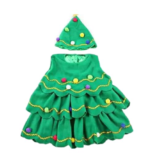 Weihnachtsbaum-Kostüm, Weihnachtsbaum-Outfit | Performance Clothing Grüner ärmelloser Rock - Süßes und bequemes Karnevalskostüm für Mottopartys, Bühnenauftritte von Generic
