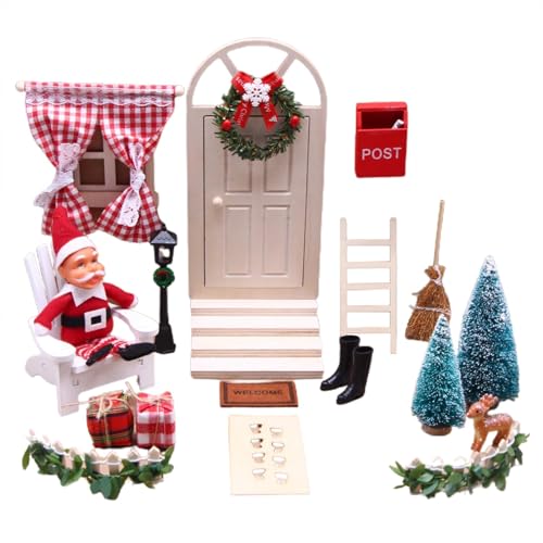 Weihnachtsdekoration für Puppenhaus, Weihnachtspuppenhaus-Miniaturen | 24 x Puppenhaus, Weihnachtsspielzeug | Miniatur-Feentür 1:12, Weihnachtspuppenhaus-Zubehör, Geschenke Weihnachtsdekoration für Puppenhaus, Weihnachtspuppenhaus-Miniaturen | 24 x Puppenhaus, Weihnachtsspielzeug | Miniatur-Feentür 1:12, Weihnachtspuppenhaus-Zubehör, Geschenke von Generic
