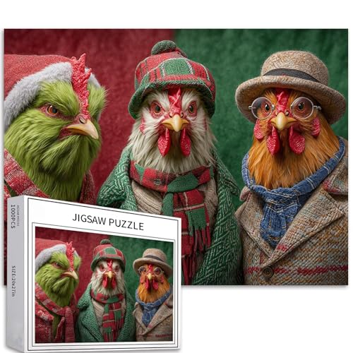 Weihnachtsfilm-Charakter-Huhn-Puzzle, 1000-teiliges Puzzle für Erwachsene, Festival, Kostüm, Kunst, Puzzle, buntes DIY-Puzzle, für Heimdekoration, Geschenke, Familienpuzzle, perfekt für Spieleabende Weihnachtsfilm-Charakter-Huhn-Puzzle, 1000-teiliges Puzzle für Erwachsene, Festival, Kostüm, Kunst, Puzzle, buntes DIY-Puzzle, für Heimdekoration, Geschenke, Familienpuzzle, perfekt für Spieleabende von Generic
