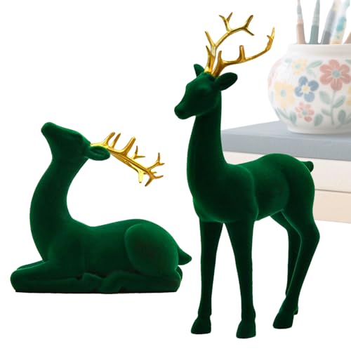 Weihnachtshirsch, Figuren von flauschigen Rentieren, Elch, rot, grün, zweiteilig, ästhetisch, stehend, sitzend, für Tisch, Nachttisch, Schlafzimmer, Kinderzimmer, Wohnzimmer, Küche Weihnachtshirsch, Figuren von flauschigen Rentieren, Elch, rot, grün, zweiteilig, ästhetisch, stehend, sitzend, für Tisch, Nachttisch, Schlafzimmer, Kinderzimmer, Wohnzimmer, Küche von Generic
