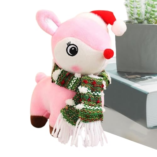 Weihnachtshirsch, Plüsch-Weihnachtsrentier, 18 cm Elch-Plüschtiere | Elch-Plüschspielzeug zum Kuscheln, weicher Weihnachtshut, Plüschtiere mit Schal für Geburtstag Weihnachtshirsch, Plüsch-Weihnachtsrentier, 18 cm Elch-Plüschtiere | Elch-Plüschspielzeug zum Kuscheln, weicher Weihnachtshut, Plüschtiere mit Schal für Geburtstag von Generic