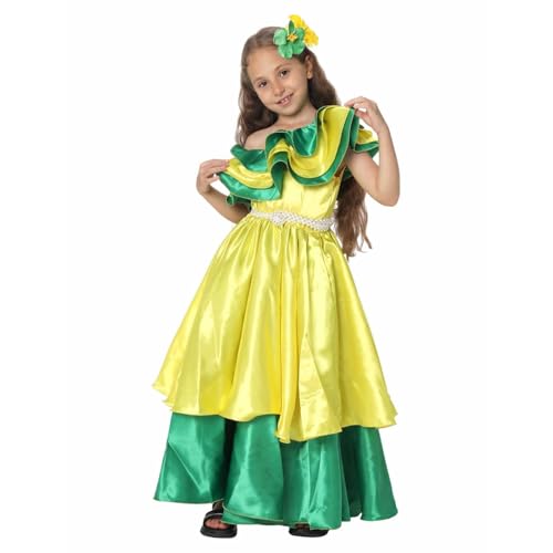 Weihnachtskleider Für Mädchen - Cosplay Im Ethnischen Stil Brasilianisches Farbkleid Halloween Karneval Kinderkostüm Bühnenauftritt 5–11 Jahre Alt von Generic
