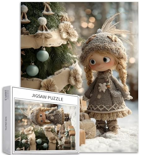 Weihnachtsmädchen-Puzzle für Erwachsene, warme Urlaubsszene, Kunst-Puzzle, bunt, DIY-Puzzle, Heimdekoration, Geschenke, Familienpuzzle, perfekt für Spieleabende, 50 x 70 cm, 1000 Teile Weihnachtsmädchen-Puzzle für Erwachsene, warme Urlaubsszene, Kunst-Puzzle, bunt, DIY-Puzzle, Heimdekoration, Geschenke, Familienpuzzle, perfekt für Spieleabende, 50 x 70 cm, 1000 Teile von Generic