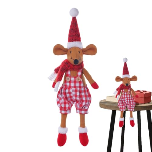 Weihnachtsmäusedekoration - Langes Beinplüsch, Festliche Gefüllte Figuren, Weiche Spielzeugpuppen | Gemütliche Feiertagsstoffcharaktere Mit Dekorativem Merkmal, Niedliche Sitzspielpaar Für Mantel -Reg Weihnachtsmäusedekoration - Langes Beinplüsch, Festliche Gefüllte Figuren, Weiche Spielzeugpuppen | Gemütliche Feiertagsstoffcharaktere Mit Dekorativem Merkmal, Niedliche Sitzspielpaar Für Mantel -Reg von Generic
