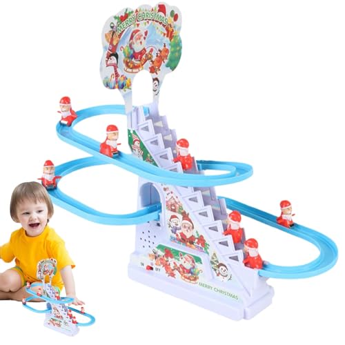 Weihnachtsmann-Kletterspielzeug, Kletterspielzeug für Weihnachten, elektrisches Spielzeug zum Treppensteigen, Kletterspiel des Weihnachtsmanns, Lernspielzeug, Weihnachtsrutsche mit Lichtern von Generic