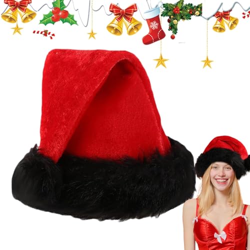 Weihnachtsmannmützen für Erwachsene – Hut für Erwachsene Weihnachten, Winterhut | Klassischer Weihnachtsmannhut aus Samt für Erwachsene, hochwertiger Plüsch-Weihnachtshut mit weißem Rand und P Weihnachtsmannmützen für Erwachsene – Hut für Erwachsene Weihnachten, Winterhut | Klassischer Weihnachtsmannhut aus Samt für Erwachsene, hochwertiger Plüsch-Weihnachtshut mit weißem Rand und P von Generic
