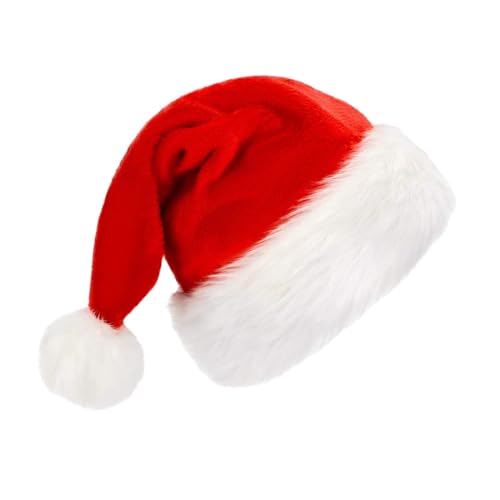 Weihnachtsmütze, lustige Hüte, Neuheit, Foto-Requisite, Dekor, Plüsch, Weihnachtsmann-Mütze, Partyhut für Urlaub, Karneval, Partyzubehör, 28 x 38 cm Langer Plüsch von Generic