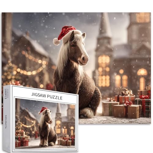 Weihnachtspferd 1000 Teile Puzzle für Erwachsene Weihnachten Nacht Szene Kunst Puzzle Bunte DIY Puzzles für Heimdekoration Geschenke Familie Puzzle Perfekt für Spielabende 70 × 50 cm Weihnachtspferd 1000 Teile Puzzle für Erwachsene Weihnachten Nacht Szene Kunst Puzzle Bunte DIY Puzzles für Heimdekoration Geschenke Familie Puzzle Perfekt für Spielabende 70 × 50 cm von Generic