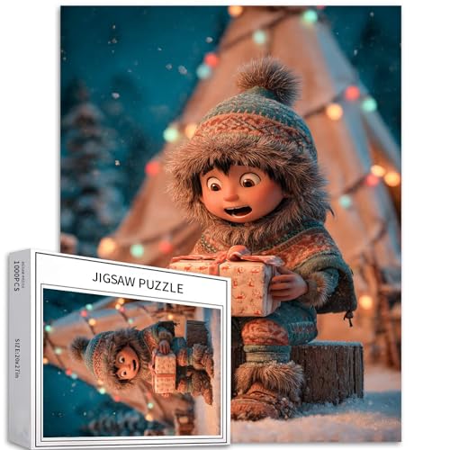 Weihnachtspuzzle, 1000-teiliges Puzzle für Erwachsene, zum Auspacken, Szenenkunst-Puzzle, bunt, DIY-Puzzle, Heimdekoration, Geschenke, Familienpuzzle, perfekt für Spielabende, 50 x 70 cm Weihnachtspuzzle, 1000-teiliges Puzzle für Erwachsene, zum Auspacken, Szenenkunst-Puzzle, bunt, DIY-Puzzle, Heimdekoration, Geschenke, Familienpuzzle, perfekt für Spielabende, 50 x 70 cm von Generic