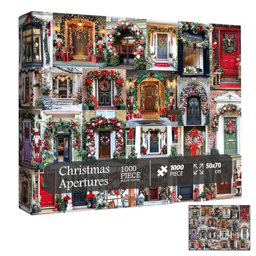 Weihnachtspuzzle, Weihnachts-Adventskalender-Puzzle, langer Adventskalender, Puzzles 1000 Teile – Countdown-Kalender im Design für und Mädchen. von Generic