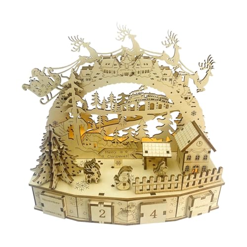 Weihnachtspuzzle – Weihnachtsdorf aus Holz, mechanisches Dorf Puzzles | Mechanische Holzpuzzle-Modell-Sets mit LED-Licht, Bausätze für Countdown-Kalendermodelle Weihnachtspuzzle – Weihnachtsdorf aus Holz, mechanisches Dorf Puzzles | Mechanische Holzpuzzle-Modell-Sets mit LED-Licht, Bausätze für Countdown-Kalendermodelle von Generic