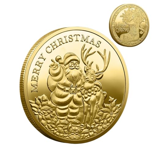 Weihnachtssammlerstück, Weihnachtsmann-Münze, Weihnachtsmann-Gedenkmünze, vergoldetes Weihnachtsmünze, Gedenkabzeichen, Sammelstück des Weihnachtsmanns, Go-Tütenfüller Weihnachtssammlerstück, Weihnachtsmann-Münze, Weihnachtsmann-Gedenkmünze, vergoldetes Weihnachtsmünze, Gedenkabzeichen, Sammelstück des Weihnachtsmanns, Go-Tütenfüller von Generic