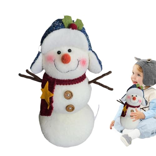 Weihnachtsschneemann, Plüsch-Schneemann-Figur, niedliche Weihnachtspuppe, saisonale Dekoration, Winterurlaub, Puppe, Foto-Zubehör für Kamin, Schreiben Weihnachtsschneemann, Plüsch-Schneemann-Figur, niedliche Weihnachtspuppe, saisonale Dekoration, Winterurlaub, Puppe, Foto-Zubehör für Kamin, Schreiben von Generic