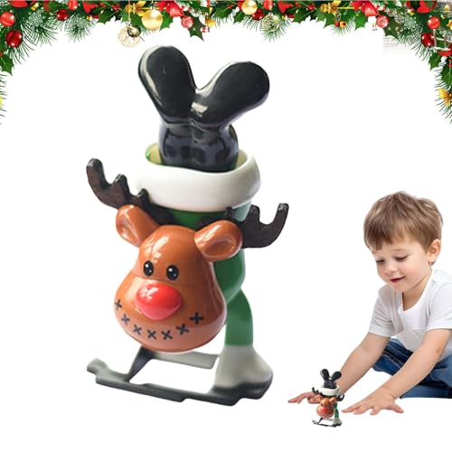 Weihnachtsspielzeug zum Abziehen | Weihnachtsspielzeug zum Entfernen | Rendeer Bär Spring & Win-Up Spielzeug 6,9 cm für den Unterricht von Generic