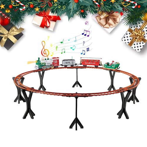 Weihnachtszug Set, Weihnachtszug Set für Kinder, Eisenbahnspielzeug zum Thema Festival - Dekoration Spielzeug Eisenbahnspielzeug für Eisenbahnwagen mit Sound und Licht, einfach von mon Weihnachtszug Set, Weihnachtszug Set für Kinder, Eisenbahnspielzeug zum Thema Festival - Dekoration Spielzeug Eisenbahnspielzeug für Eisenbahnwagen mit Sound und Licht, einfach von mon von Generic