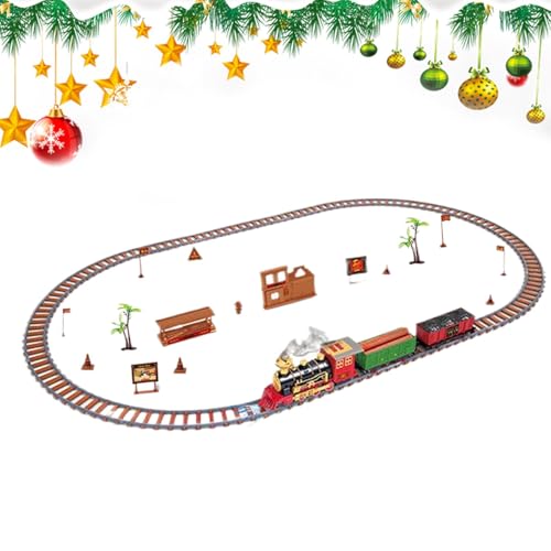 Weihnachtszug-Set, Weihnachtszug-Set für Kleinkinder – elektrisches Weihnachtszug-Spielzeug mit Sound | batteriebetriebenes Eisenbahn-Spielset, Lokomotivmotor-Spielset für e Weihnachtszug-Set, Weihnachtszug-Set für Kleinkinder – elektrisches Weihnachtszug-Spielzeug mit Sound | batteriebetriebenes Eisenbahn-Spielset, Lokomotivmotor-Spielset für e von Generic