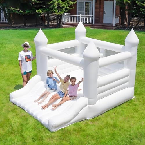 Weißes Hüpfburg Schloss mit Rutsche aus Oxford Gewebe für Kinder von 2–8 Jahren Innen und Außeneinsatz Ideal für Geburtstag Hochzeit Party Weißes Hüpfburg Schloss mit Rutsche aus Oxford Gewebe für Kinder von 2–8 Jahren Innen und Außeneinsatz Ideal für Geburtstag Hochzeit Party von Generic