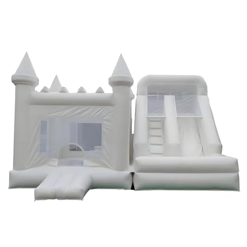Weißes Oxford Hüpfburgschloss Mit Rutsche Und Gebläse Ideal Für Kinderge Burtstage, Feiertags Dekoration, Hochzeiten Und Fotoshootings von Generic
