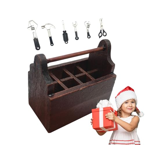 Werkzeugkasten für Haus, Miniatur-Spielzeug, Werkzeugkasten, Mehrzweck-Werkzeugkasten, Modell-Set, Spielzeug, Haus, Miniatur-Box – Werkzeugkiste aus Holz, Modell Werkzeugkasten für Haus, Miniatur-Spielzeug, Werkzeugkasten, Mehrzweck-Werkzeugkasten, Modell-Set, Spielzeug, Haus, Miniatur-Box – Werkzeugkiste aus Holz, Modell von Generic