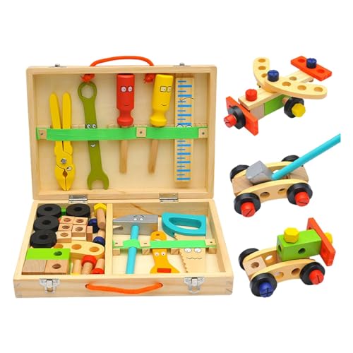 Werkzeugset für Kinder, aus Holz, Bauwerkzeug für Kinder, Werkzeugset für Kleinkinder, Holzbauwerkzeug für Kinder, von Generic