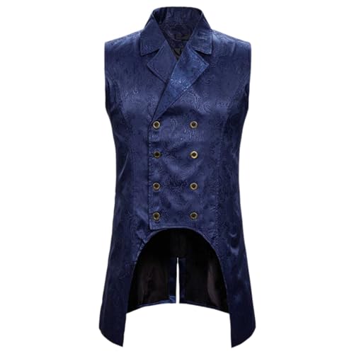 Weste Frack Herren Lang - Paisley Anzugweste Herren Zweireihig Gothic Trachtenweste Mittelalter Anzug Weste Steampunk Gilet Halloween Kostüm Viktorianische Western Trachtenwesten für Männer Weste Frack Herren Lang - Paisley Anzugweste Herren Zweireihig Gothic Trachtenweste Mittelalter Anzug Weste Steampunk Gilet Halloween Kostüm Viktorianische Western Trachtenwesten für Männer von Generic