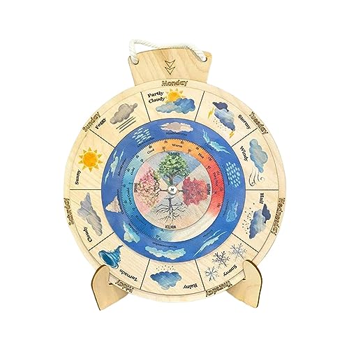 Wetter Lernbrett, Montessori Uhr für Kleinkinder, Kinder, Wetter Lernbrett, Montessori Uhr für Kleinkinder, Kinder, von Generic