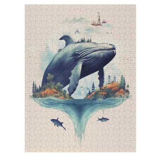 Whale Puzzle 500 PCS - Erwachsenenpuzzle Mit - Geschicklichkeitsspiel Für Die Ganze Familie - Ideal Als Holzpuzzle von Generic