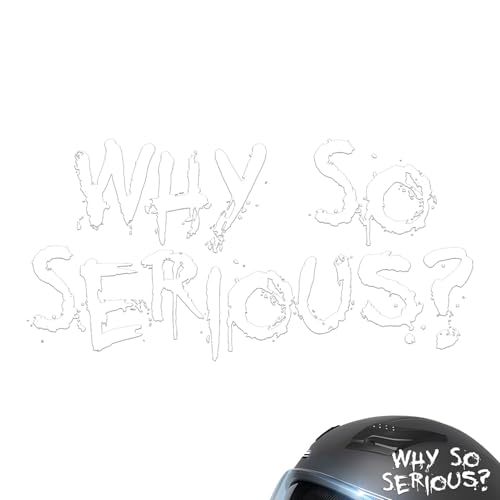 „Why So Serious“-Aufkleber fürs Auto | Lustiger Motorradhelm-Aufkleber | Selbstklebende Vinyl-Grafik für Auto, Van, Laptop, Stoßstange, Fenster, Wanddekoration | Wasserfest, ablösbar, Comic-Design von Generic