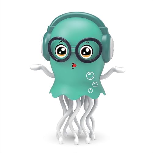Wiederaufladbares tanzendes Oktopus-Spielzeug – Auto-Moving LED-Lichtshow & Musik, intelligente Hindernisvermeidung, lustige Desktop-Dekoration für Büro/Zuhause, Stressabbau (Grün) von Generic