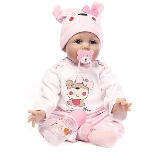Wiedergeborene Babypuppen - Neugeborene Puppen mit weichem Körper - 22 Zoll Real Life Babyspielzeug Mädchen mit Schnuller und Babyflasche für Kinder über 3 Jahre Wiedergeborene Babypuppen - Neugeborene Puppen mit weichem Körper - 22 Zoll Real Life Babyspielzeug Mädchen mit Schnuller und Babyflasche für Kinder über 3 Jahre von Generic